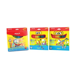 مداد رنگی جعبه مقوایی آریا 2 + 24  رنگ