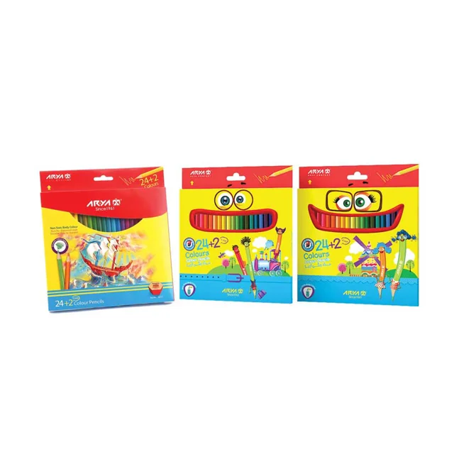 مداد رنگی جعبه مقوایی آریا 2 + 24 رنگ